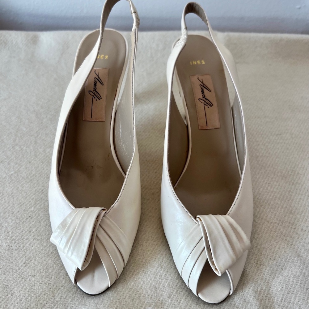 Amalfi - Ines Vintage White Slingback Heels (9)
